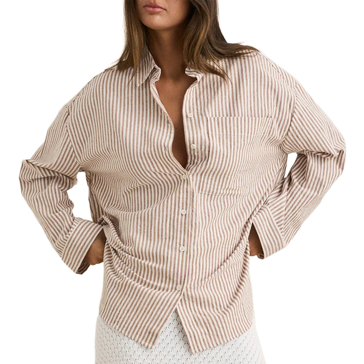 Rhythm Valley Stripe Oversized Shirt - Women's Tan