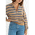 Rhythm Estelle Quarter Zip Striped Knit - Women's Cobalt