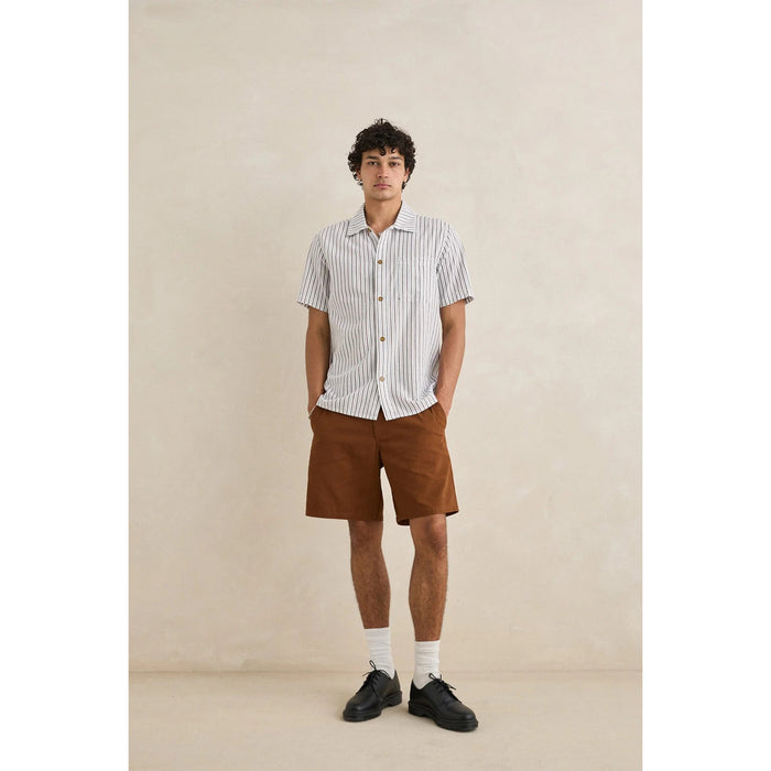 Rhythm Seersucker Stripe Short-Sleeve Shirt - Men's Cedar