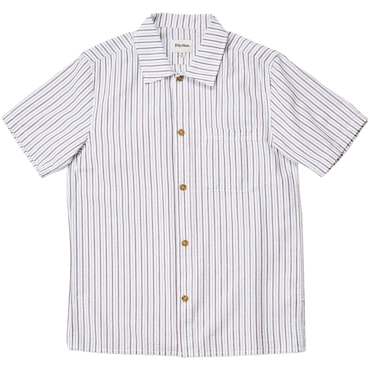 Rhythm Seersucker Stripe Short-Sleeve Shirt - Men's Cedar