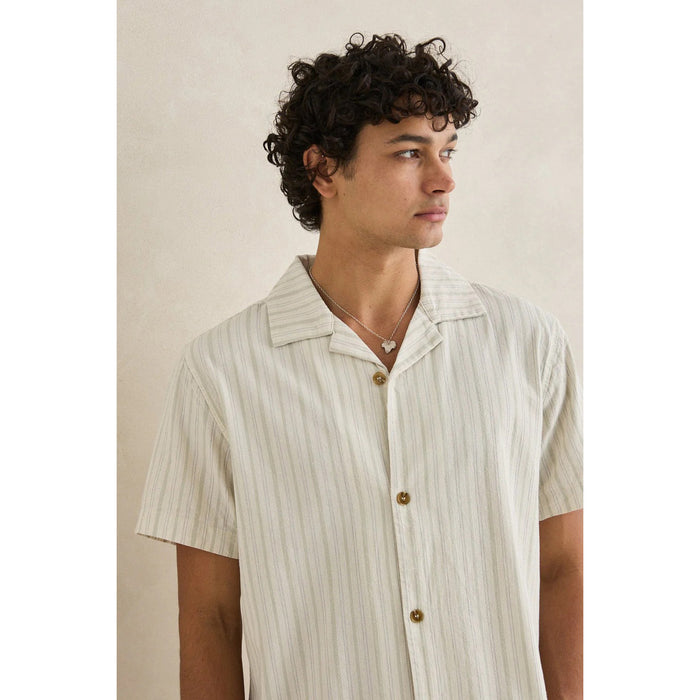 Rhythm Vacation Stripe Short-Sleeve Shirt - Men's Natural