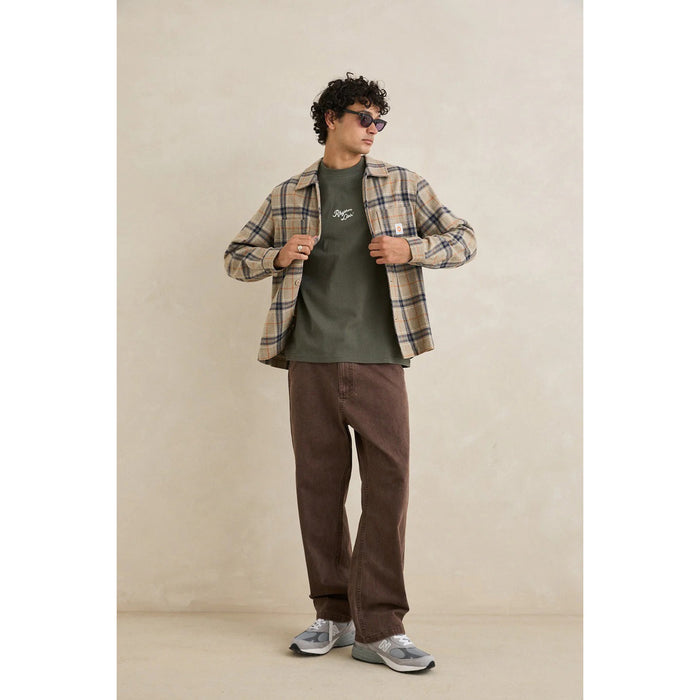 Rhythm Oscar Check Long-Sleeve Shirt - Men's Stone