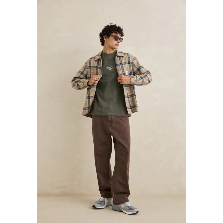 Rhythm Oscar Check Long-Sleeve Shirt - Men's Stone