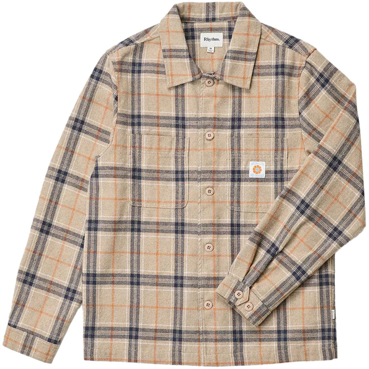 Rhythm Oscar Check Long-Sleeve Shirt - Men's Stone