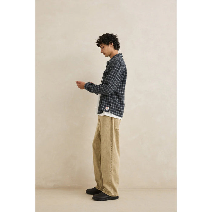 Rhythm Jacquard Check Long-Sleeve Shirt - Men's Charcoal
