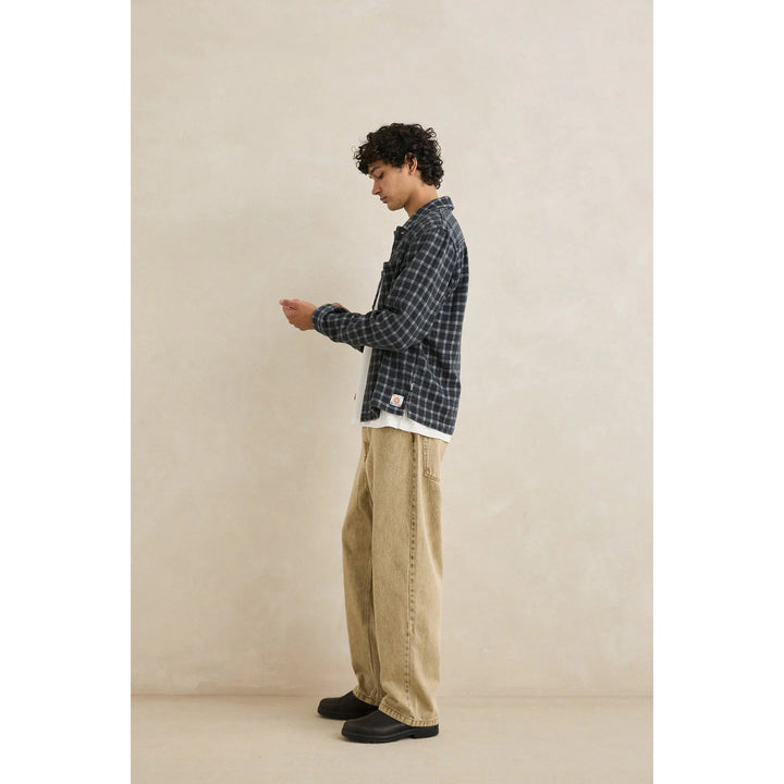 Rhythm Jacquard Check Long-Sleeve Shirt - Men's Charcoal