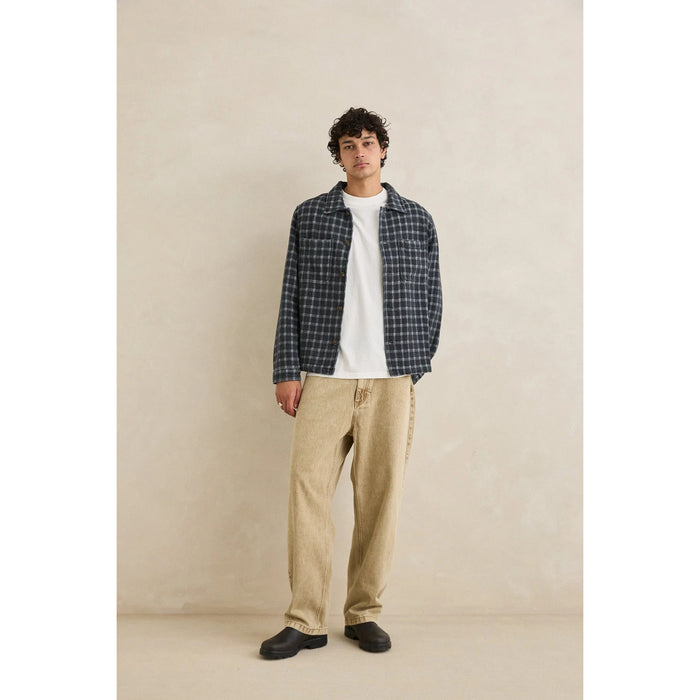 Rhythm Jacquard Check Long-Sleeve Shirt - Men's Charcoal