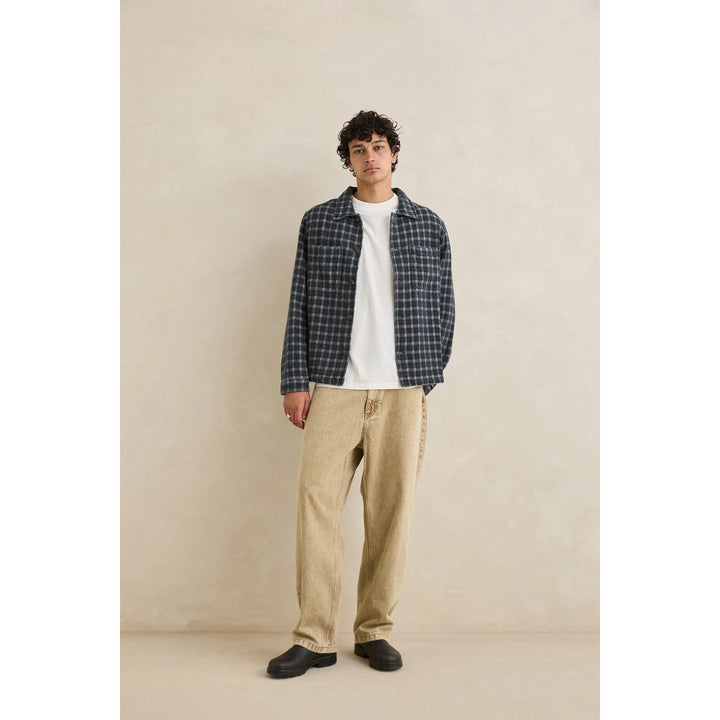 Rhythm Jacquard Check Long-Sleeve Shirt - Men's Charcoal