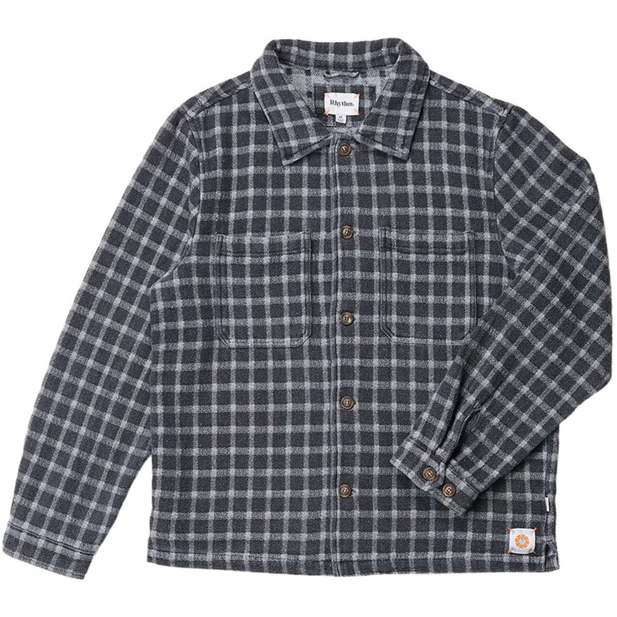 Rhythm Jacquard Check Long-Sleeve Shirt - Men's Charcoal