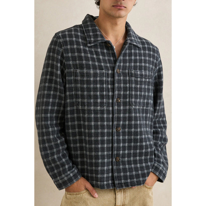 Rhythm Jacquard Check Long-Sleeve Shirt - Men's Charcoal
