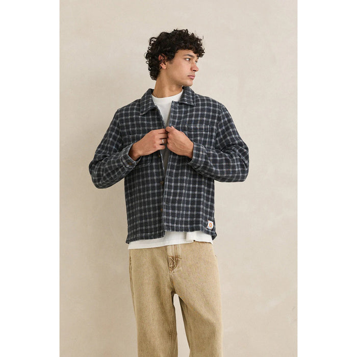 Rhythm Jacquard Check Long-Sleeve Shirt - Men's Charcoal