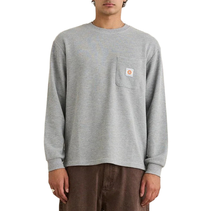 Rhythm Vintage Pocket Long-Sleeve Waffle T-Shirt - Men's Grey Heather