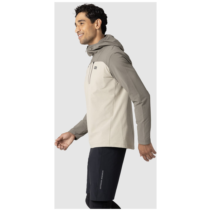Outdoor Research Freewheel Half-Zip Hoodie Pro Khaki/Gravel