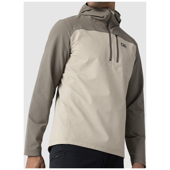 Outdoor Research Freewheel Half-Zip Hoodie Pro Khaki/Gravel