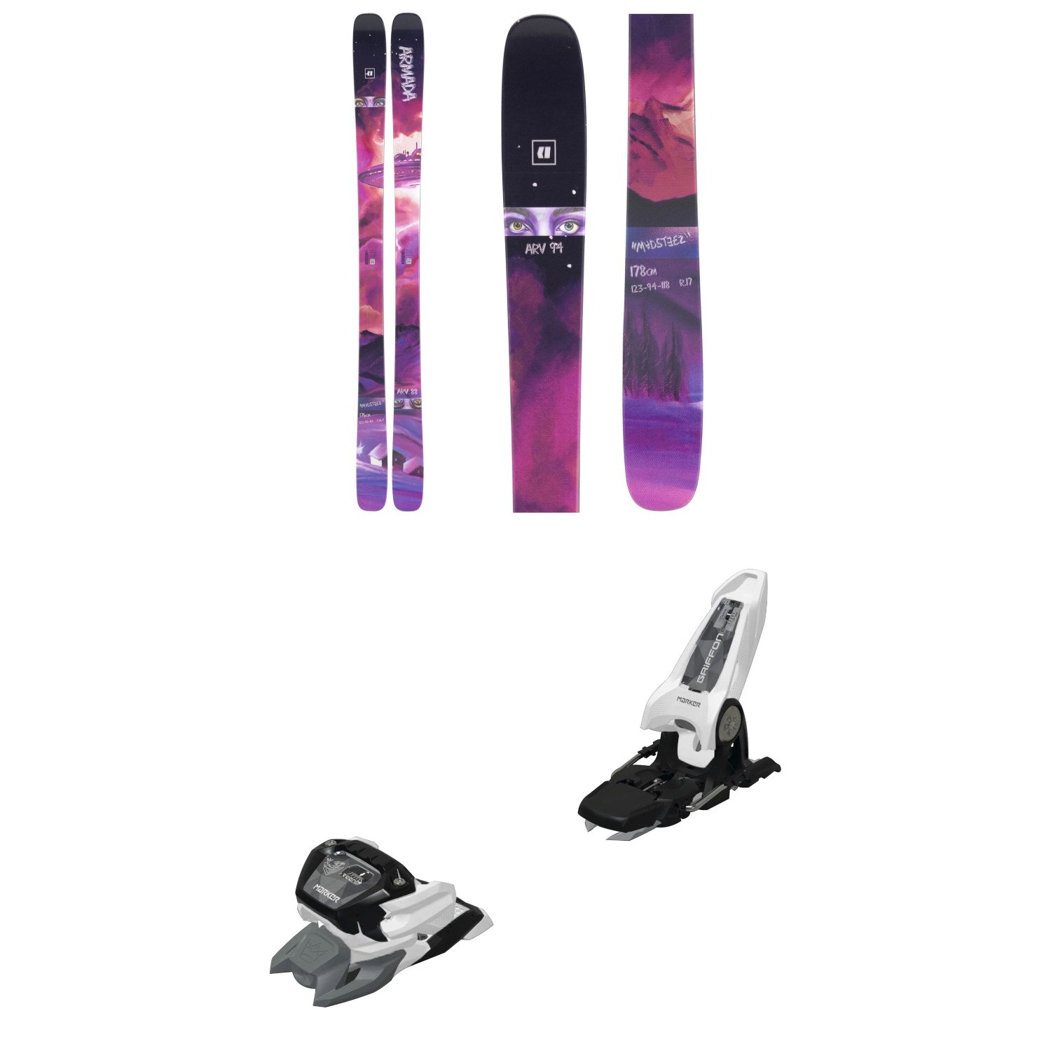 Armada ARV 94 Skis + Marker Griffon 13 ID Ski Bindings 2026 – evo