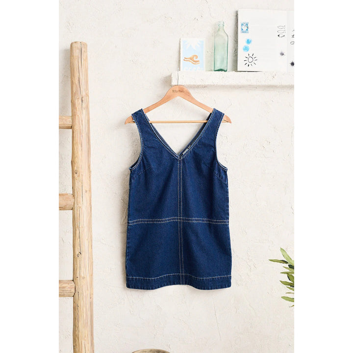 Rhythm Cece Contrast Stitch Mini Dress - Women's Dark Denim