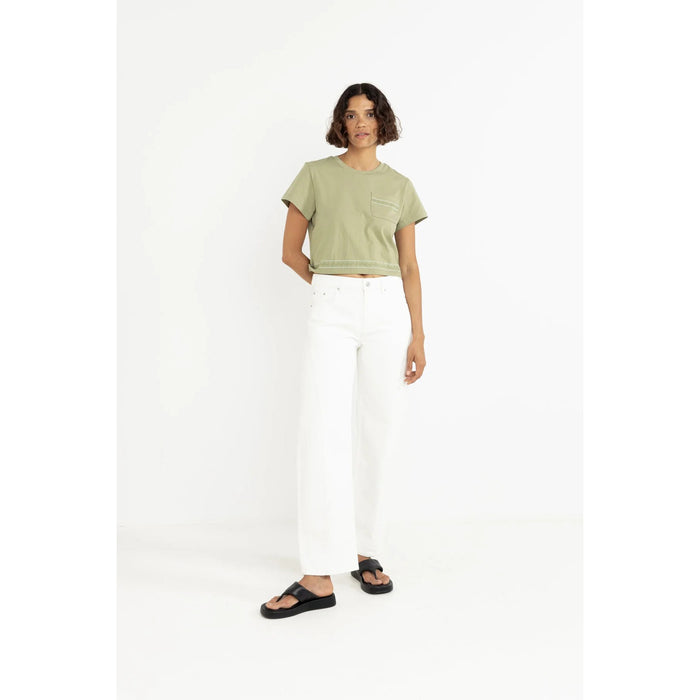 Rhythm Low-Rise Barrel Denim Pants - Women's White
