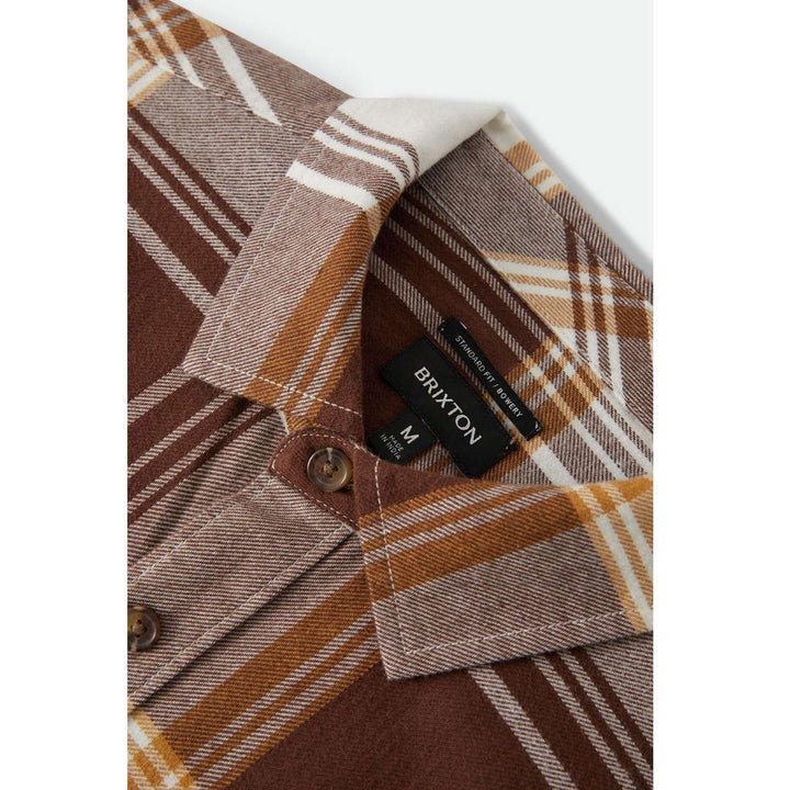 Brixton Bowery Lightweight Ultra Flannel - Men's Chocolate/Off White