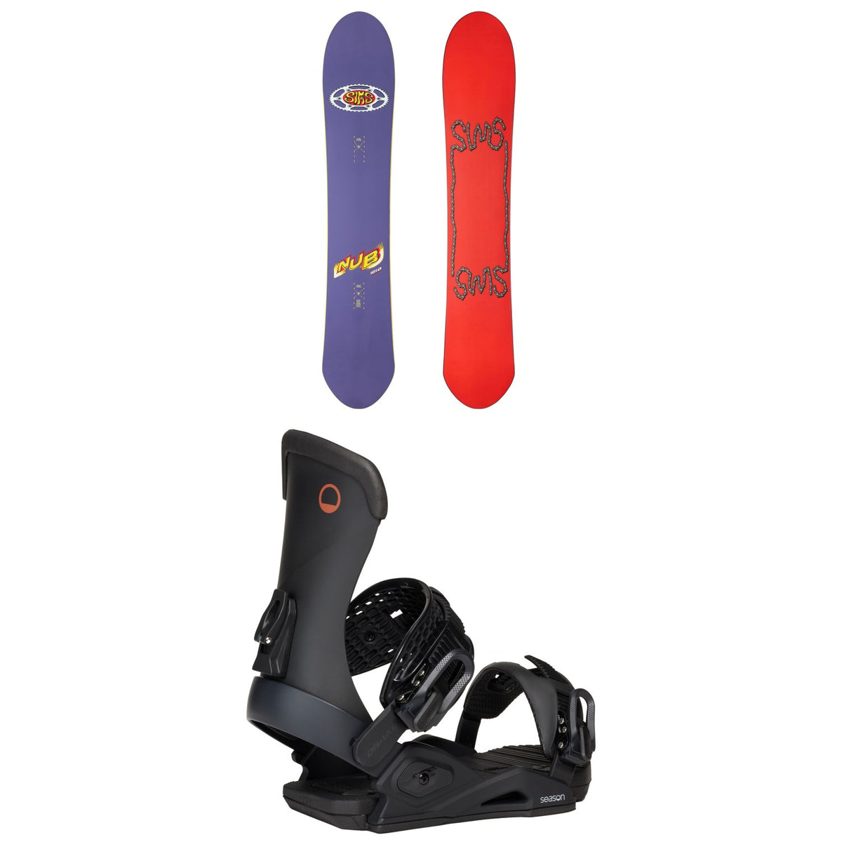 Sims Nub Snowboard + Season Meld Snowboard Bindings