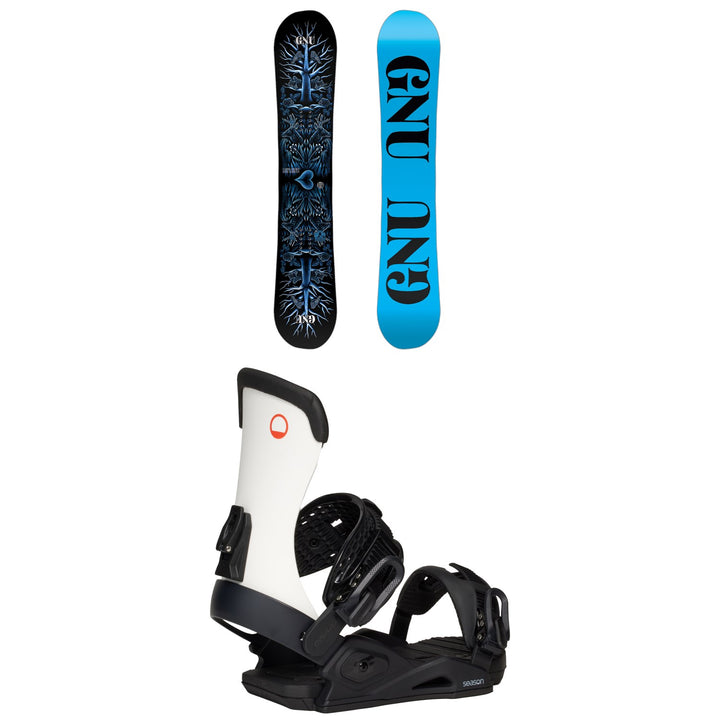 GNU Asym Ladies Choice C2X Snowboard + Season Meld Snowboard Bindings - Women's