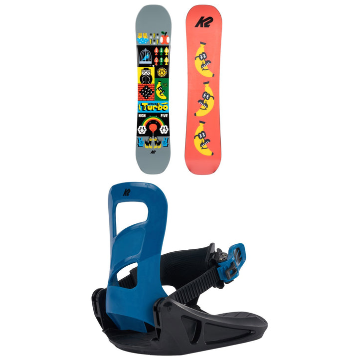 K2 Mini Turbo Snowboard + Mini Turbo Snowboard Bindings - Kids'