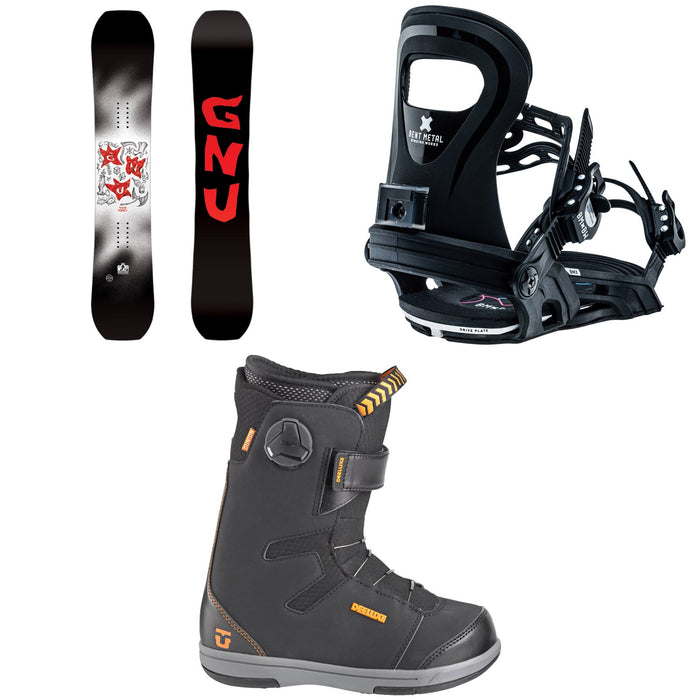 GNU Young Money C2E Snowboard + Bent Metal BMX Snowboard Bindings + Union Cadet Snowboard Boots - Kids'