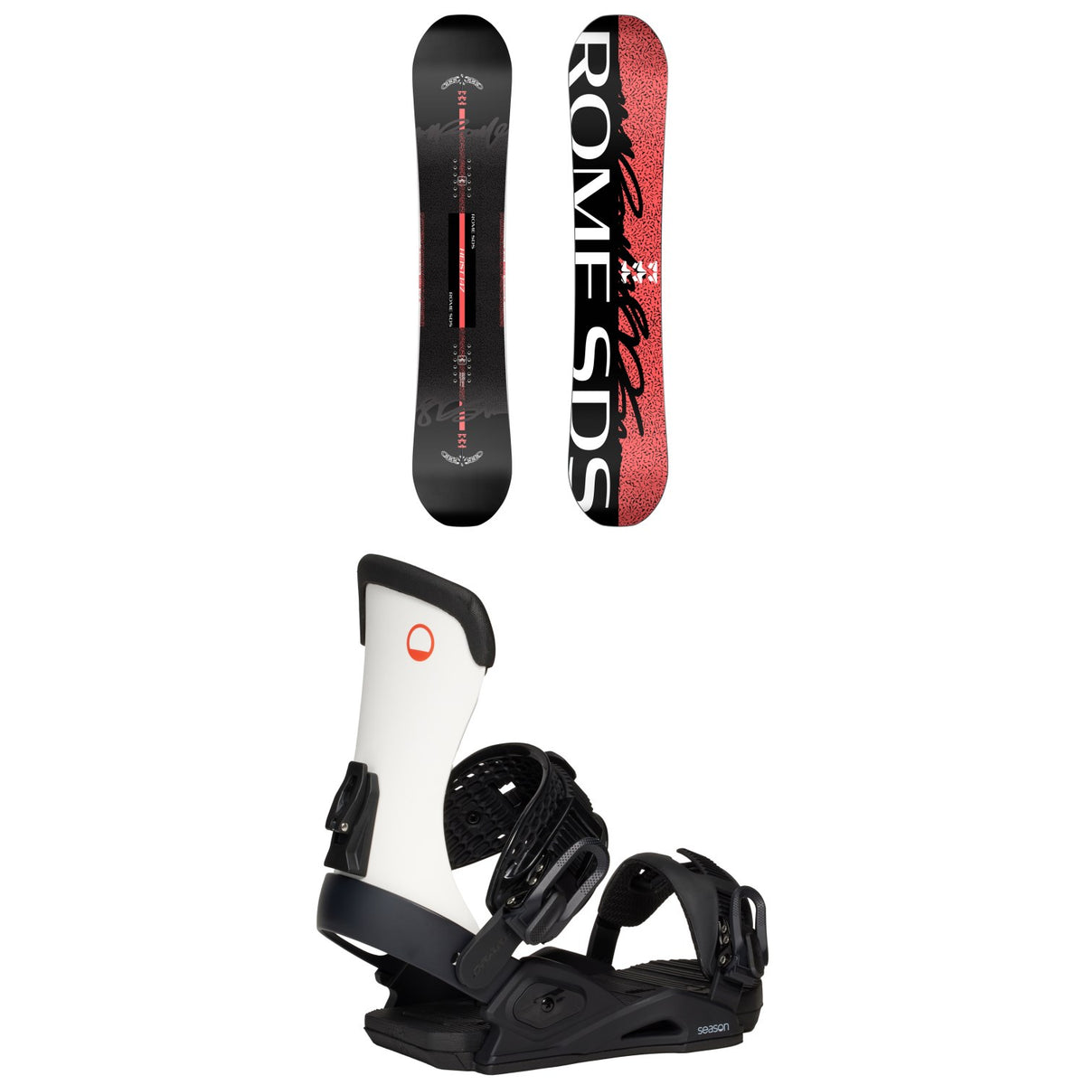 Rome Heist Snowboard + Season Meld Snowboard Bindings - Women's