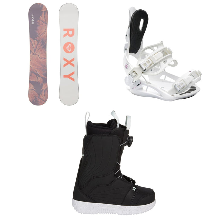 Roxy Raina LTD Snowboard + Rock-It Dash Snowboard Bindings + Salomon Pearl Boa X Snowboard Boots - Women's 2026
