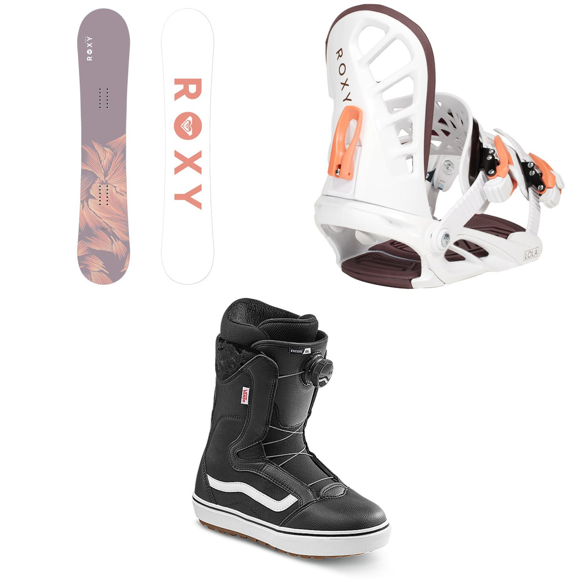 Roxy Raina C2 Snowboard + Lola Snowboard Bindings + Vans Encore OG Snowboard Boots - Women's 2026