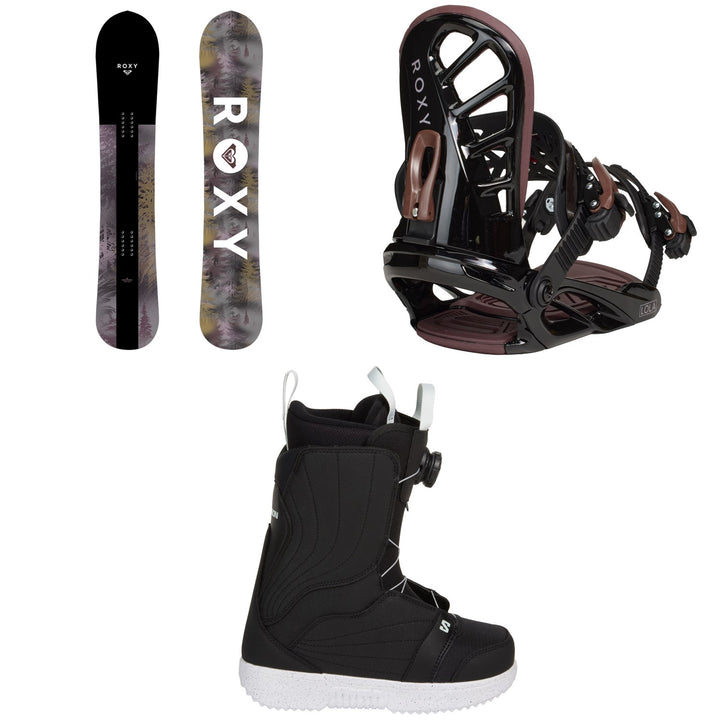 Roxy Smoothie C2 Snowboard + Lola Snowboard Bindings + Salomon Pearl Boa X Snowboard Boots - Women's 2026