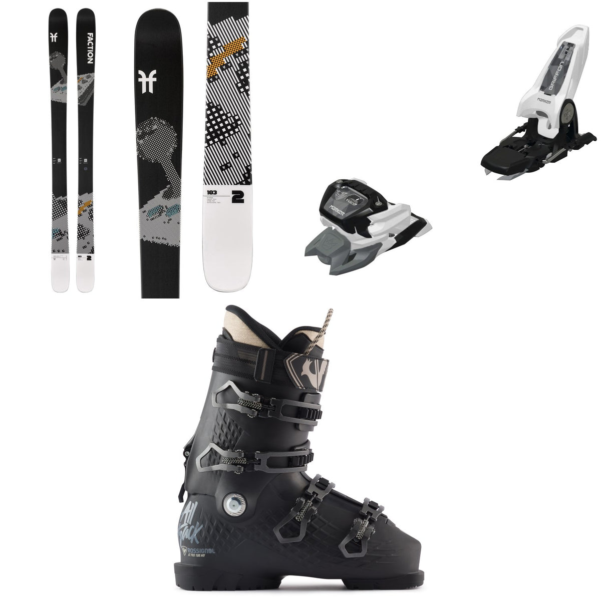 Faction Prodigy 2 Skis+ Marker Griffon 13 ID Ski Bindings + Rossignol Alltrack Pro 100 MV Ski Boots 2025