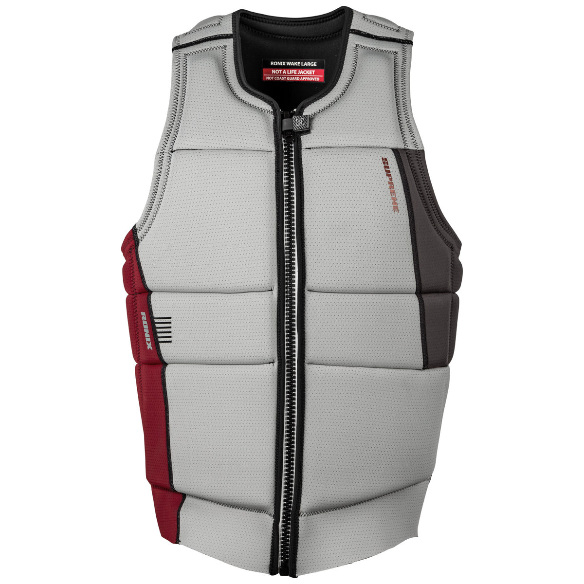 Ronix Supreme Impact Wake Vest Chalk Grey/Maroon