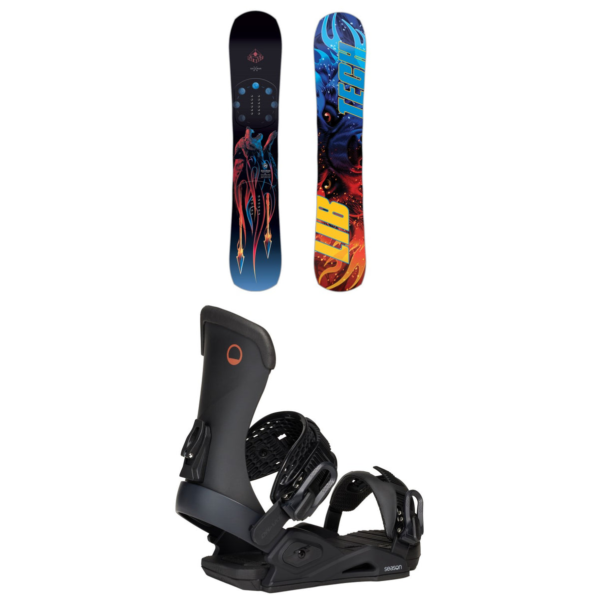 Lib Tech Rasman C2X Snowboard + Season Meld Snowboard Bindings