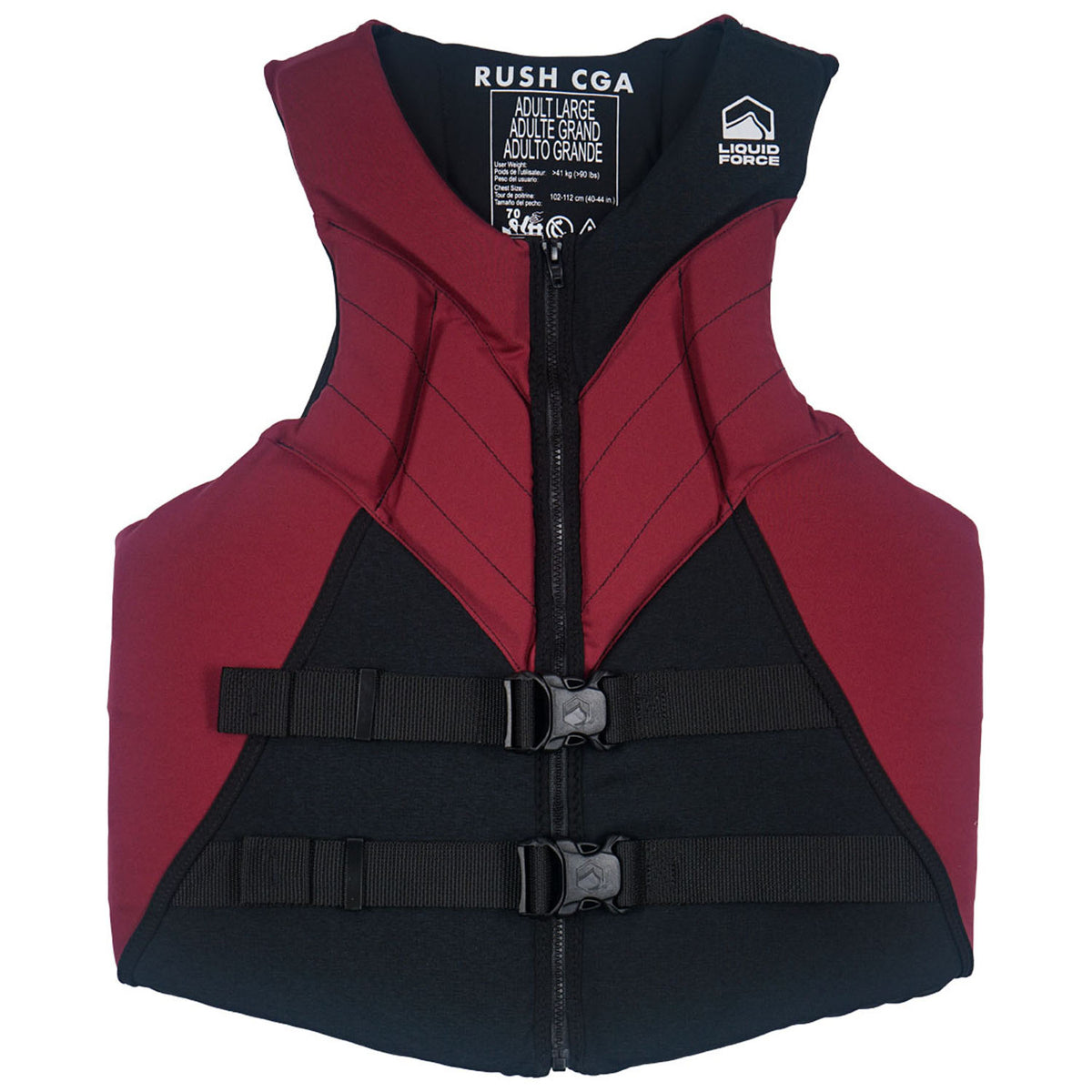 Liquid Force Rush CGA Wake Vest Black/Maroon