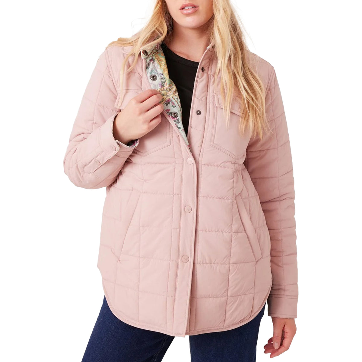 Roxy Alpine Quilted Shacket - Women's Adobe Rose