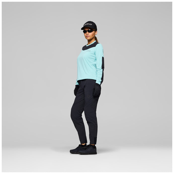 Norrona Skibotn Equaliser Tech Long-Sleeve Jersey - Women's Aqua Haze/Caviar Black