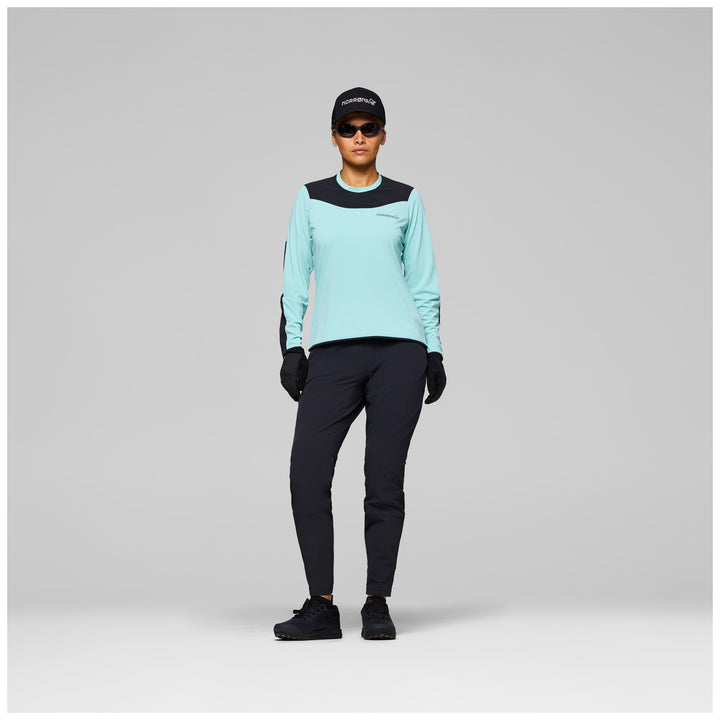 Norrona Skibotn Equaliser Tech Long-Sleeve Jersey - Women's Aqua Haze/Caviar Black