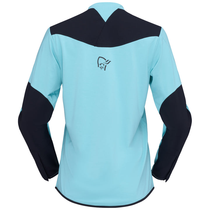Norrona Skibotn Equaliser Tech Long-Sleeve Jersey - Women's Aqua Haze/Caviar Black