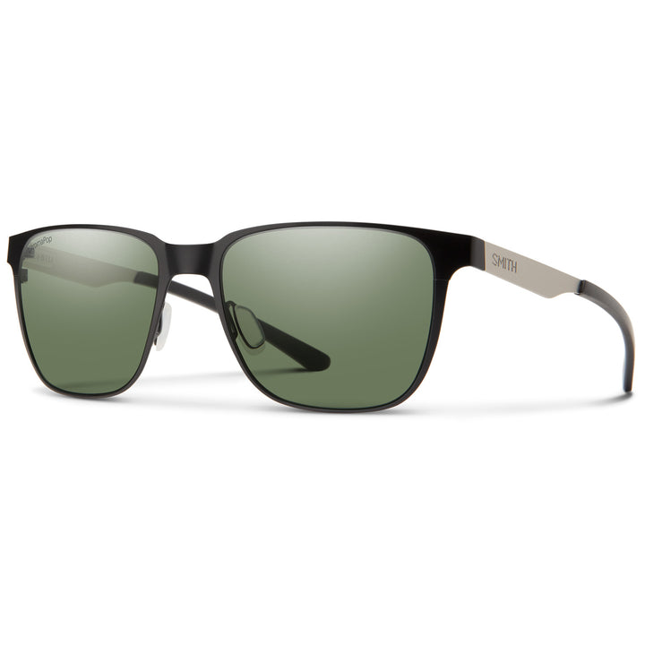 Smith Lowdown Metal Sunglasses Matte Black/Silver/ChromaPop Polarized Gray Green