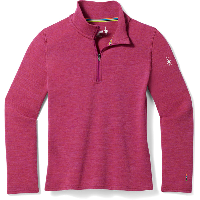Smartwool Classic Thermal Merino Base Layer 1/4 Zip Top - Kids' Festive Fuchsia Heather