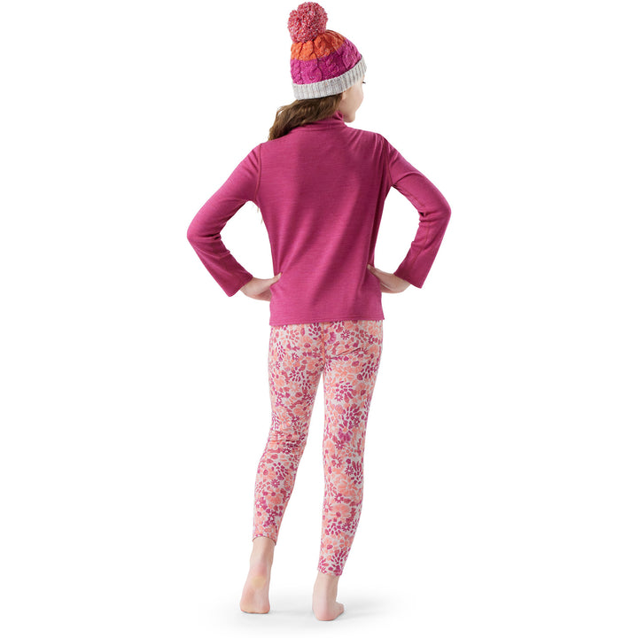 Smartwool Classic Thermal Merino Base Layer 1/4 Zip Top - Kids' Festive Fuchsia Heather