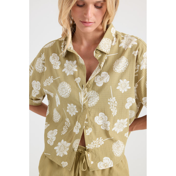 Roark Bless Up Camp Shirt - Women's Dusty Olive