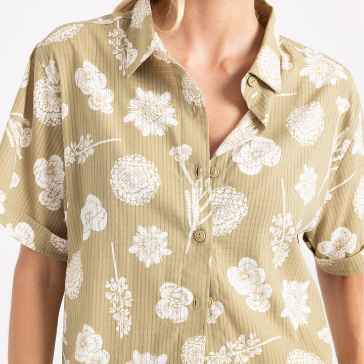 Roark Bless Up Camp Shirt - Women's Dusty Olive