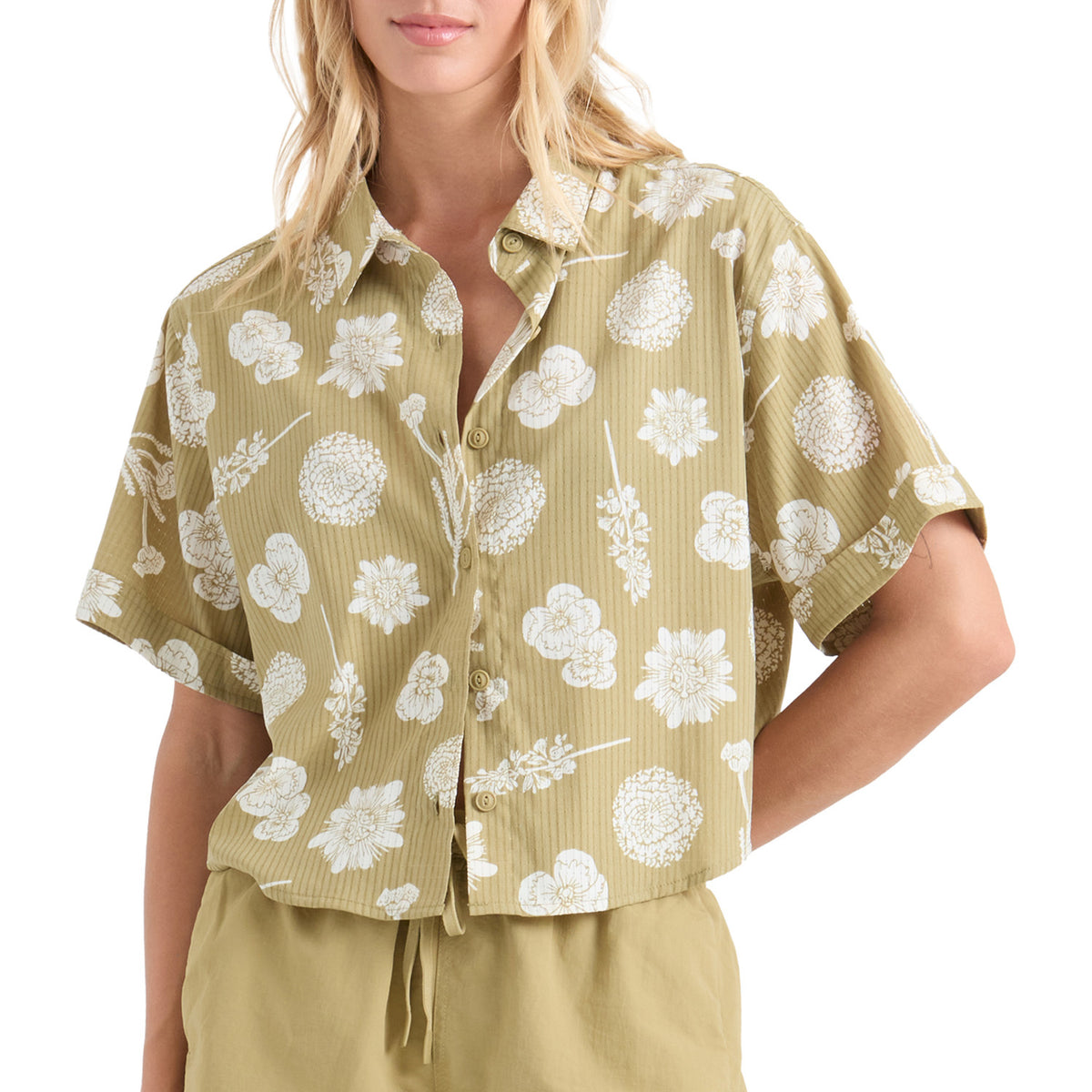 Roark Bless Up Camp Shirt - Women's Dusty Olive