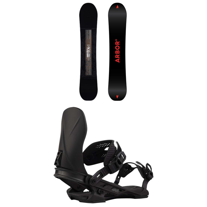 Arbor Red Gerard Pro Snowboard 2027 + Hemlock Snowboard Bindings