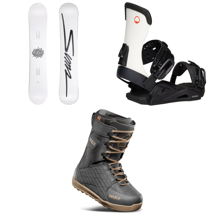 Sims Bowl Squad Snowboard + Season Meld Snowboard Bindings + thirtytwo Lashed Snowboard Boots 2026