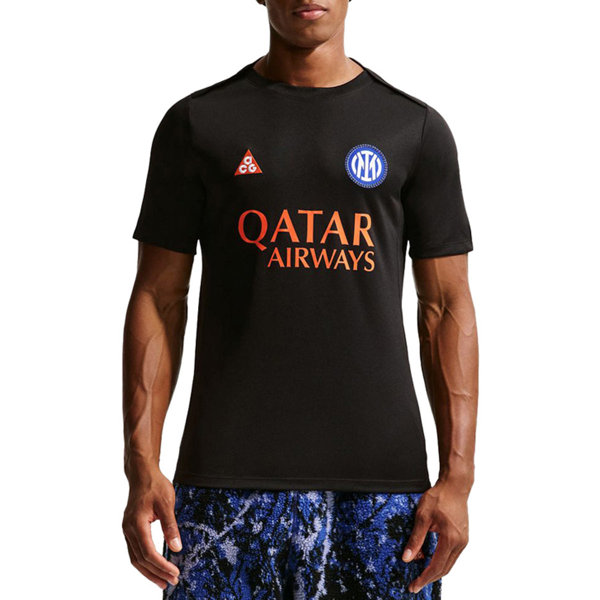Nike Inter Milan Dri-Fit Academy Short-Sleeve Shirt - Men's Black/Safety Orange