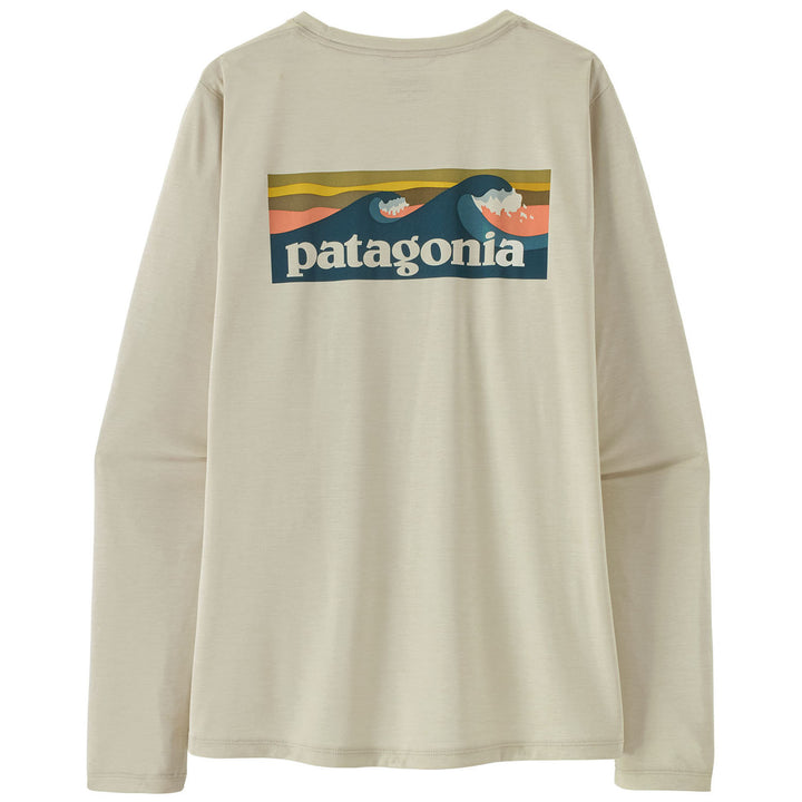 Patagonia Long-Sleeve Cap Cool Daily-Boardshort Logo Shirt - Women's Dyno White