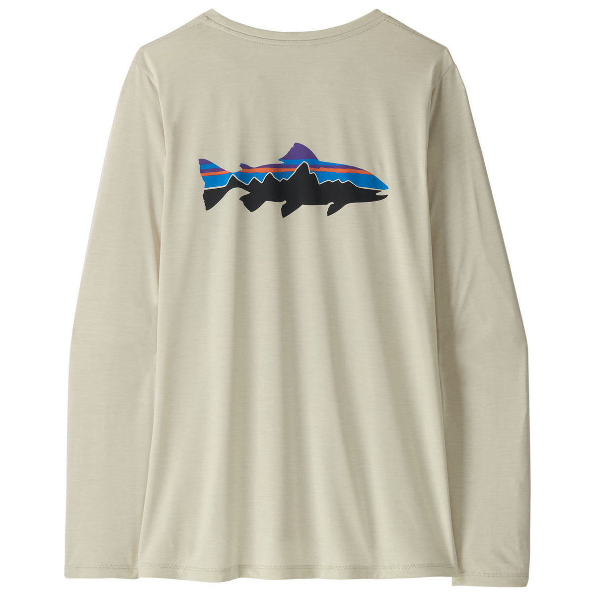 Patagonia Long-Sleeve Cap Cool-Fitz Roy Trout Shirt - Women's Dyno White