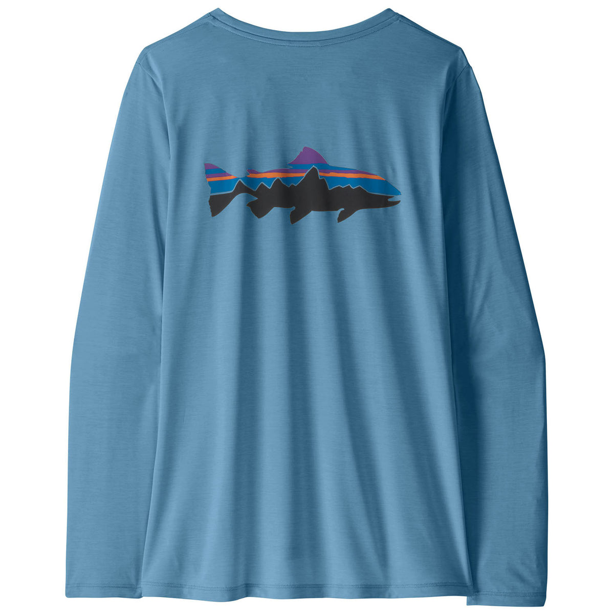 Patagonia Long-Sleeve Cap Cool-Fitz Roy Trout Shirt - Women's Shore Blue-Light Shore Blue X-Dye